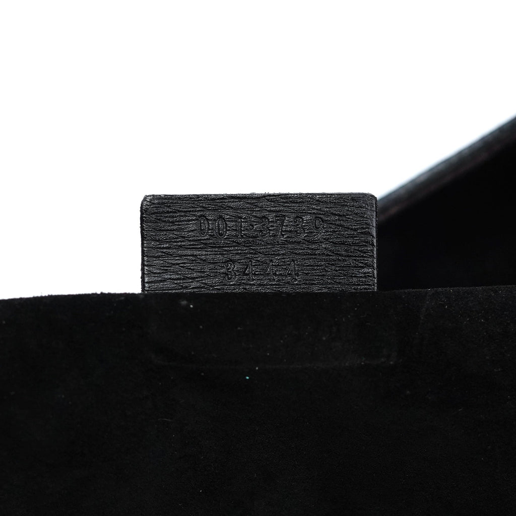 Black Leather Bamboo Shoulder Bag