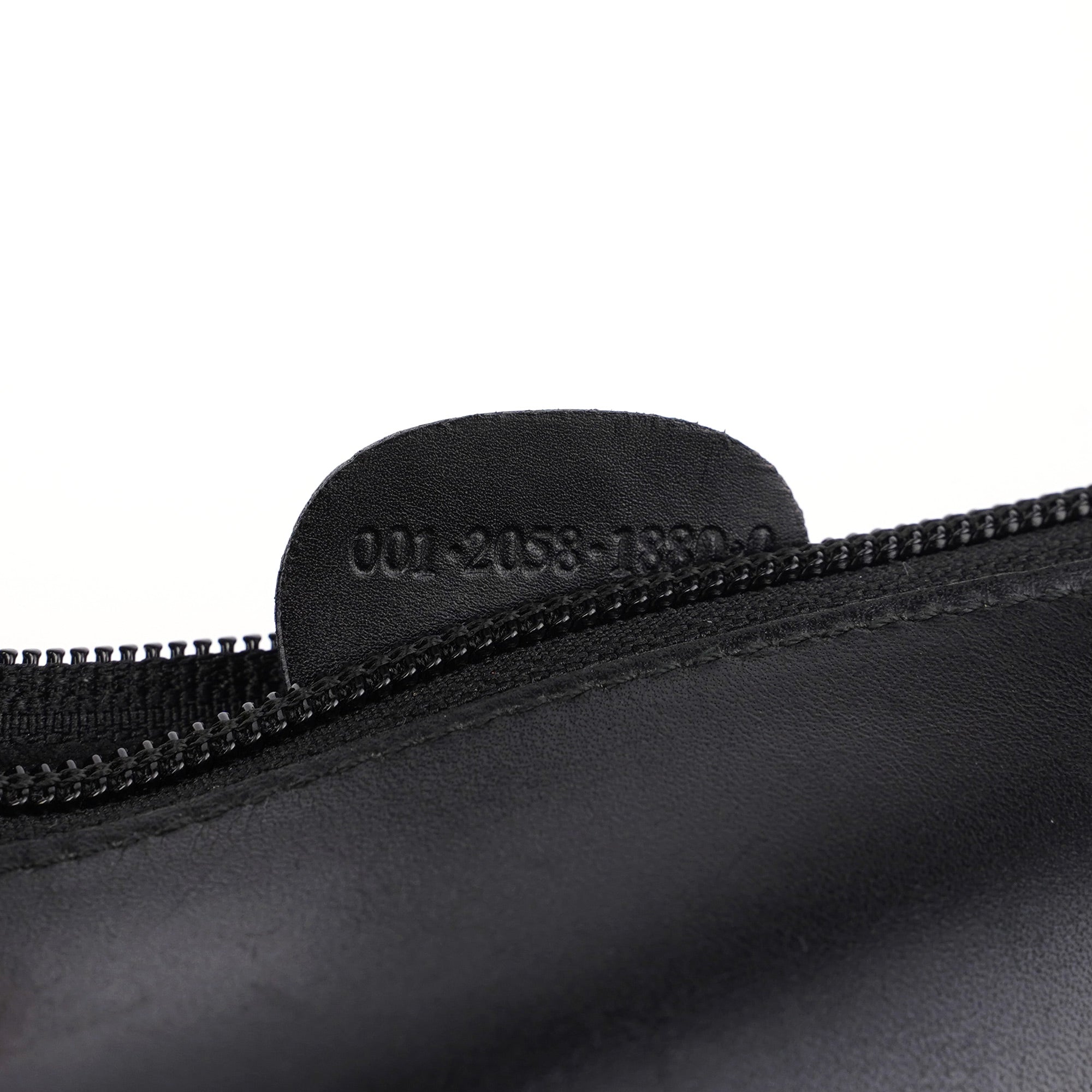 Black Leather Bamboo Shoulder Bag W/ Pouch