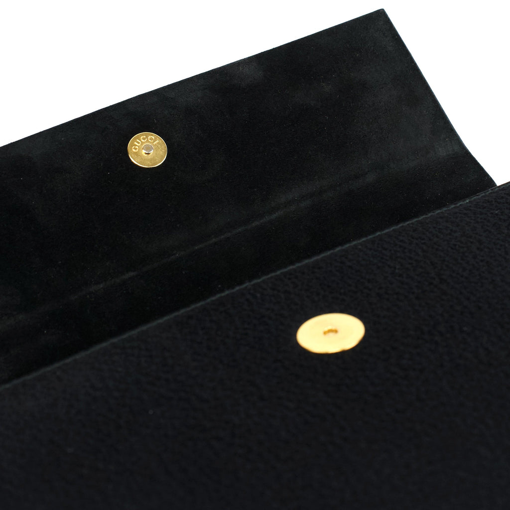 Black Leather Bamboo Top Handle Bag