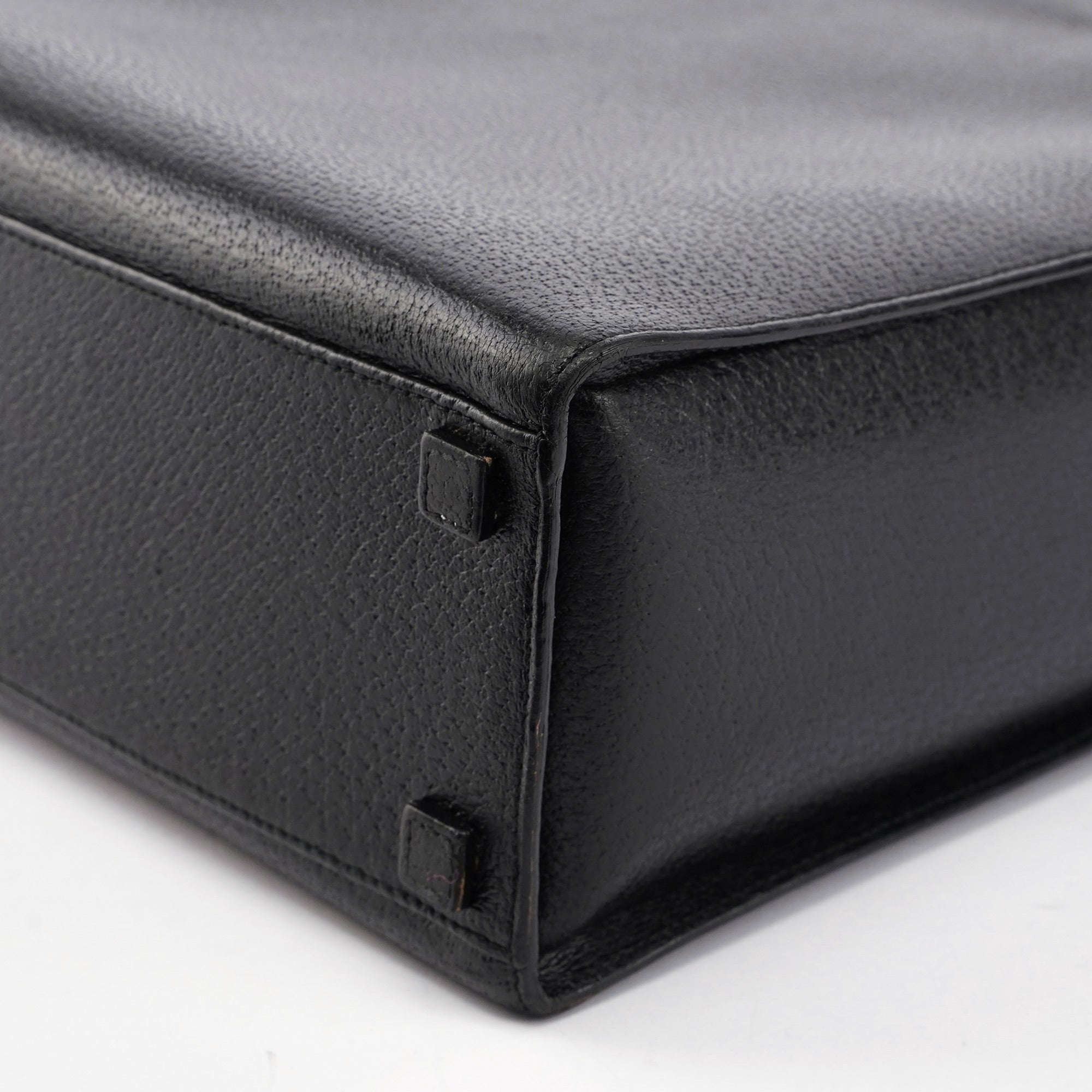Black Leather Bamboo Tote 2-Way