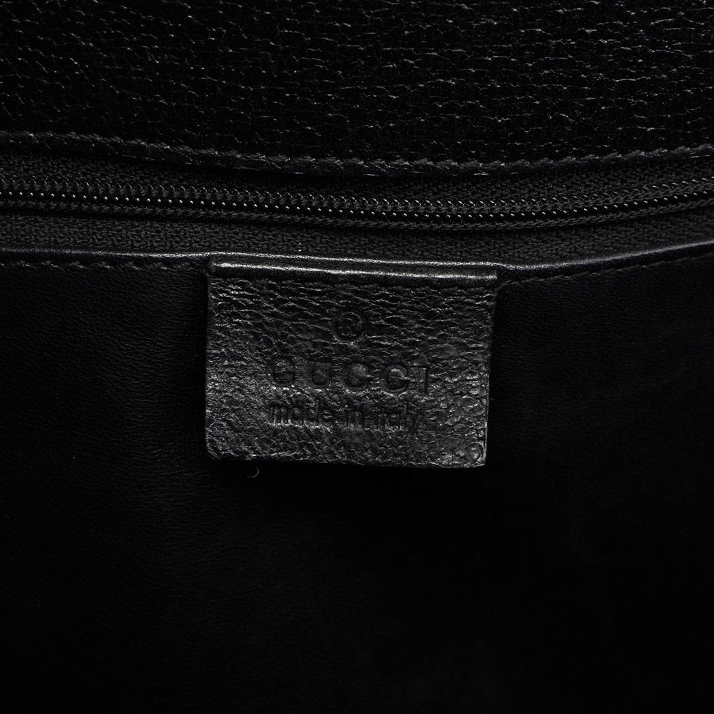 Black Leather Bamboo Tote 2-Way