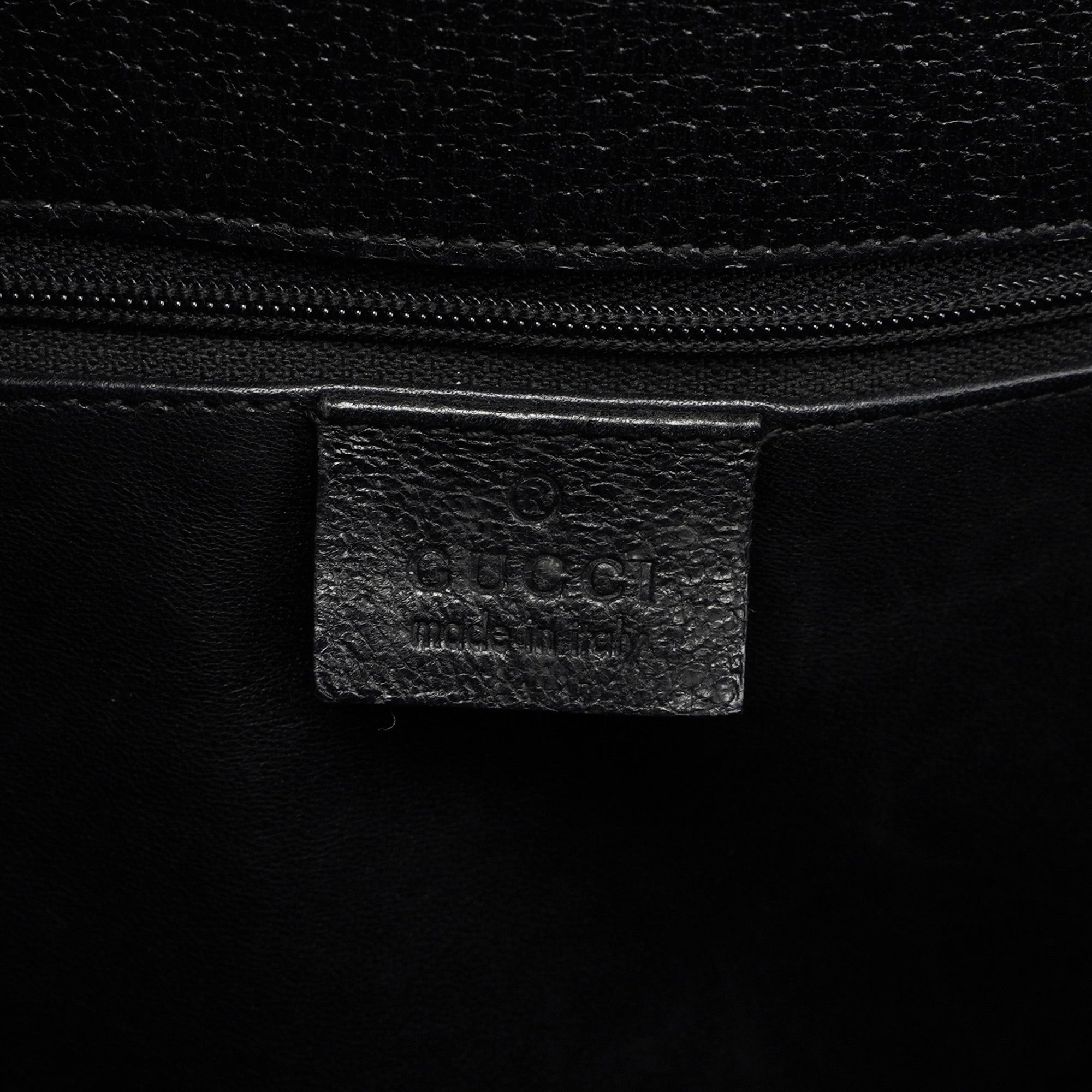 Black Leather Bamboo Tote 2-Way
