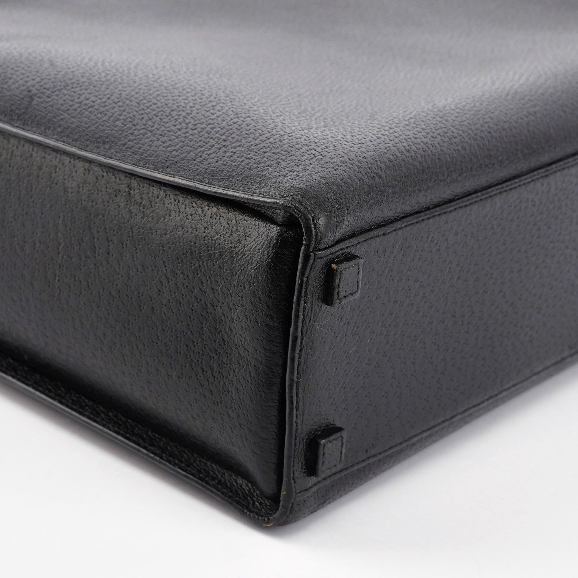 Black Leather Bamboo Tote 2-Way