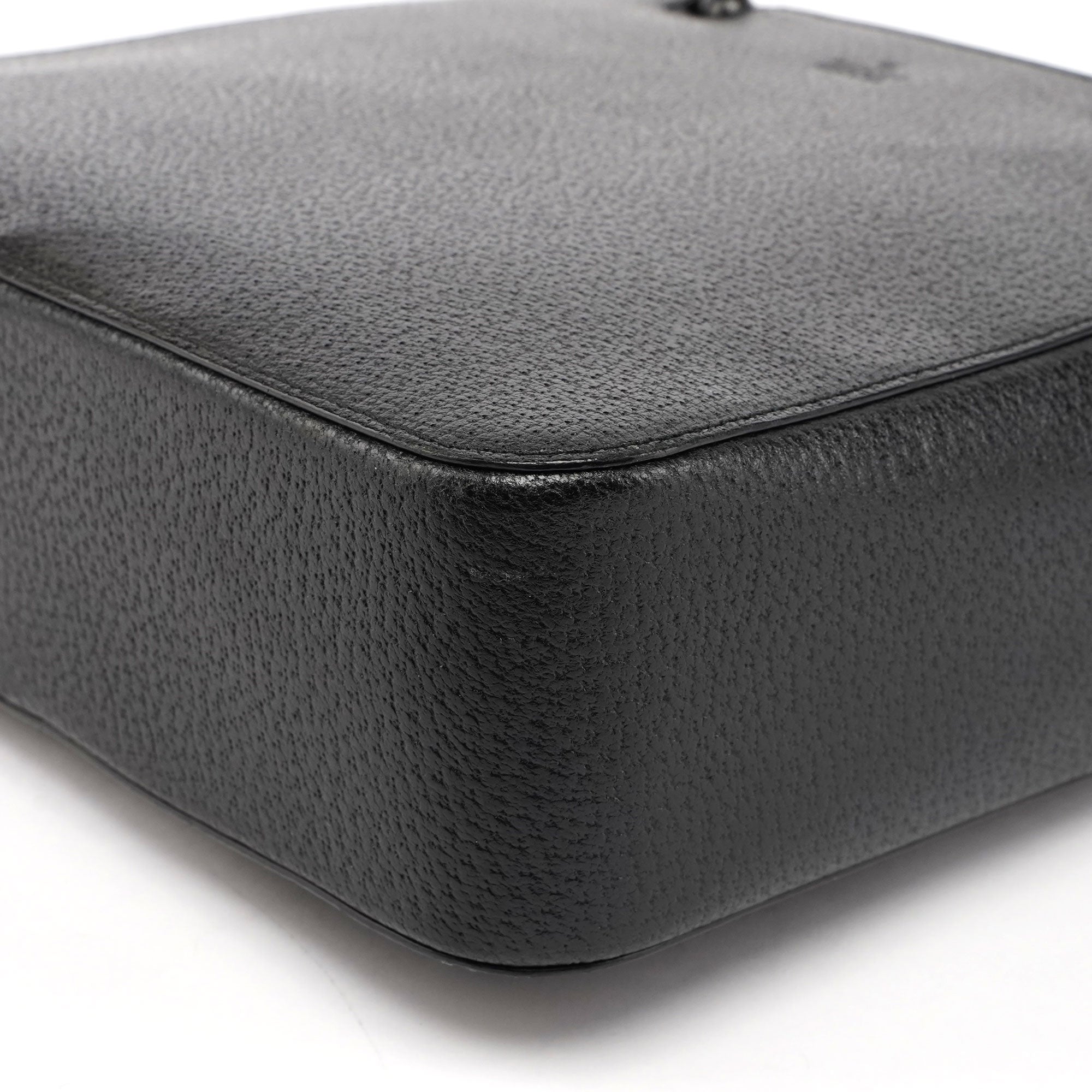 Black Leather Bamboo Tote