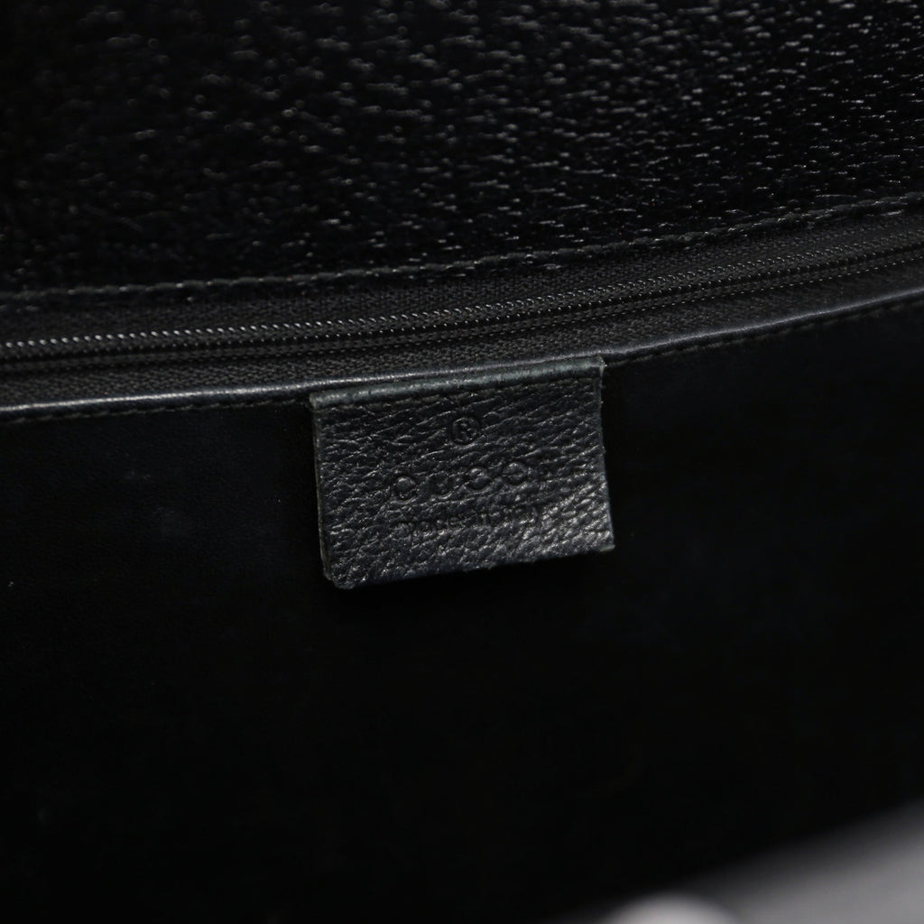 Black Leather Bamboo Tote