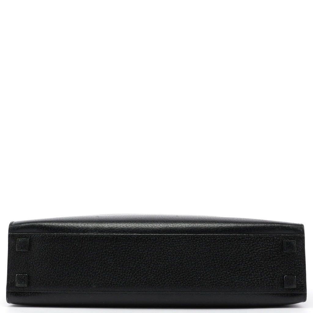 Black Leather Bamboo Tote