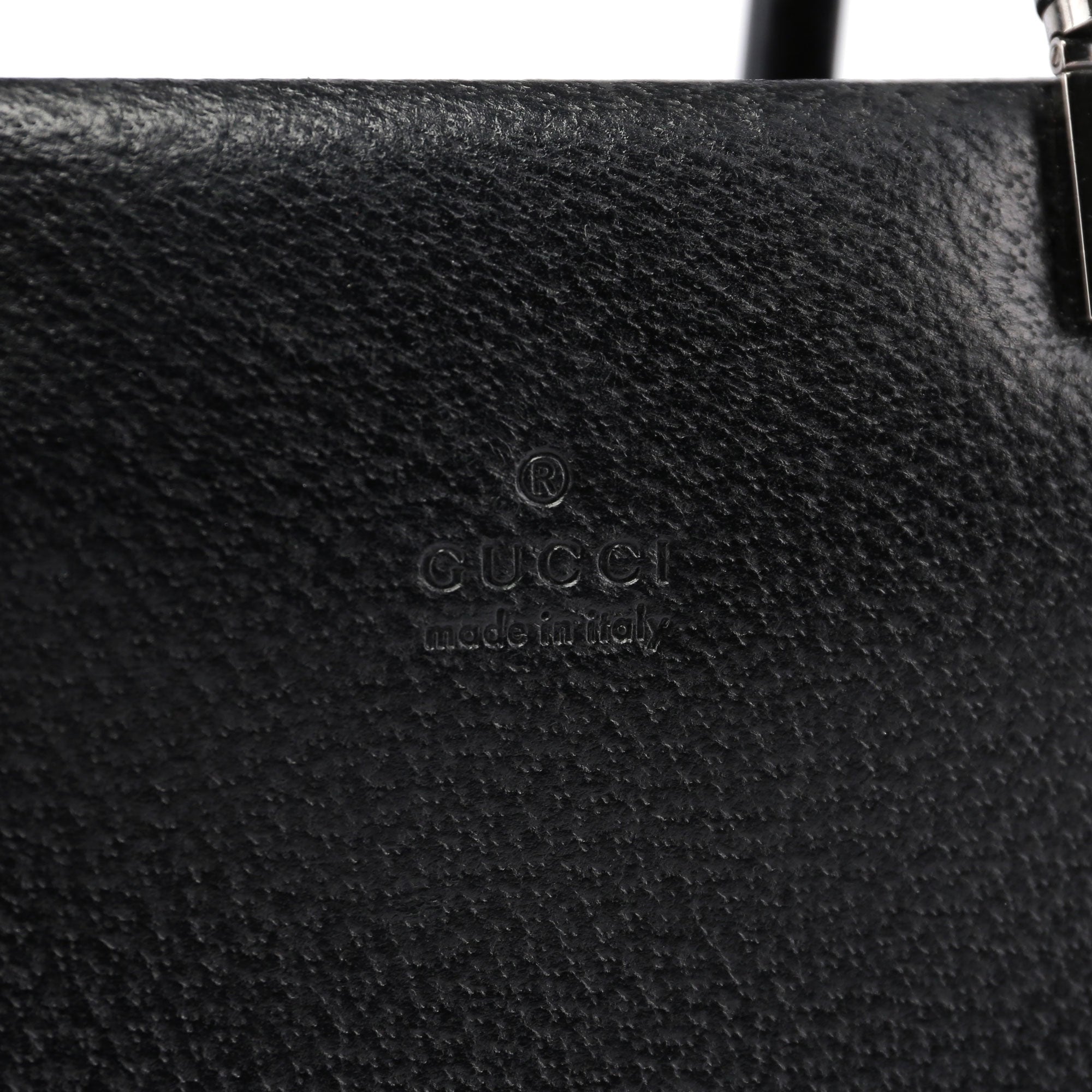 Black Leather Bamboo Tote