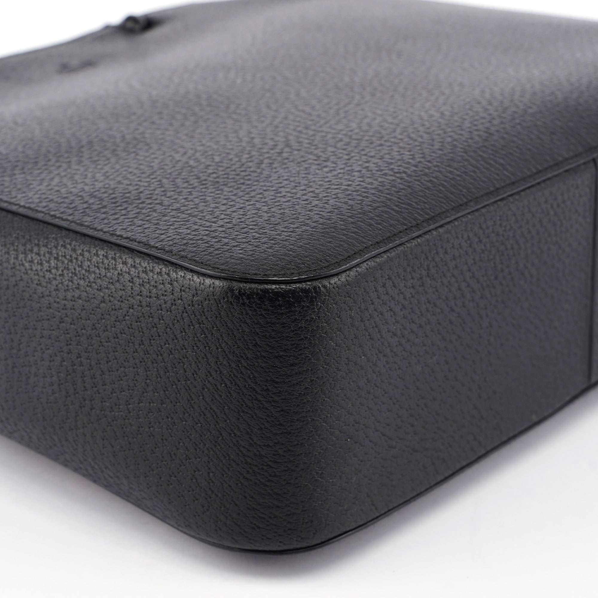 Black Leather Bamboo Tote