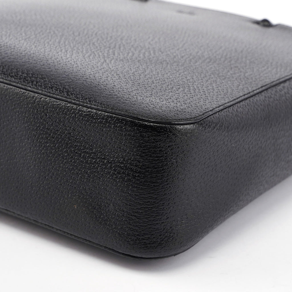 Black Leather Bamboo Tote