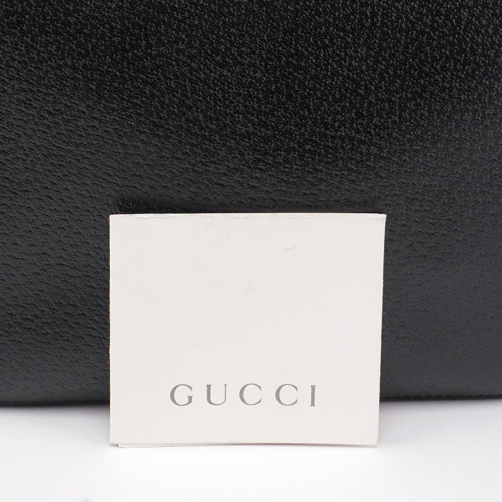 Black Leather Bamboo Tote