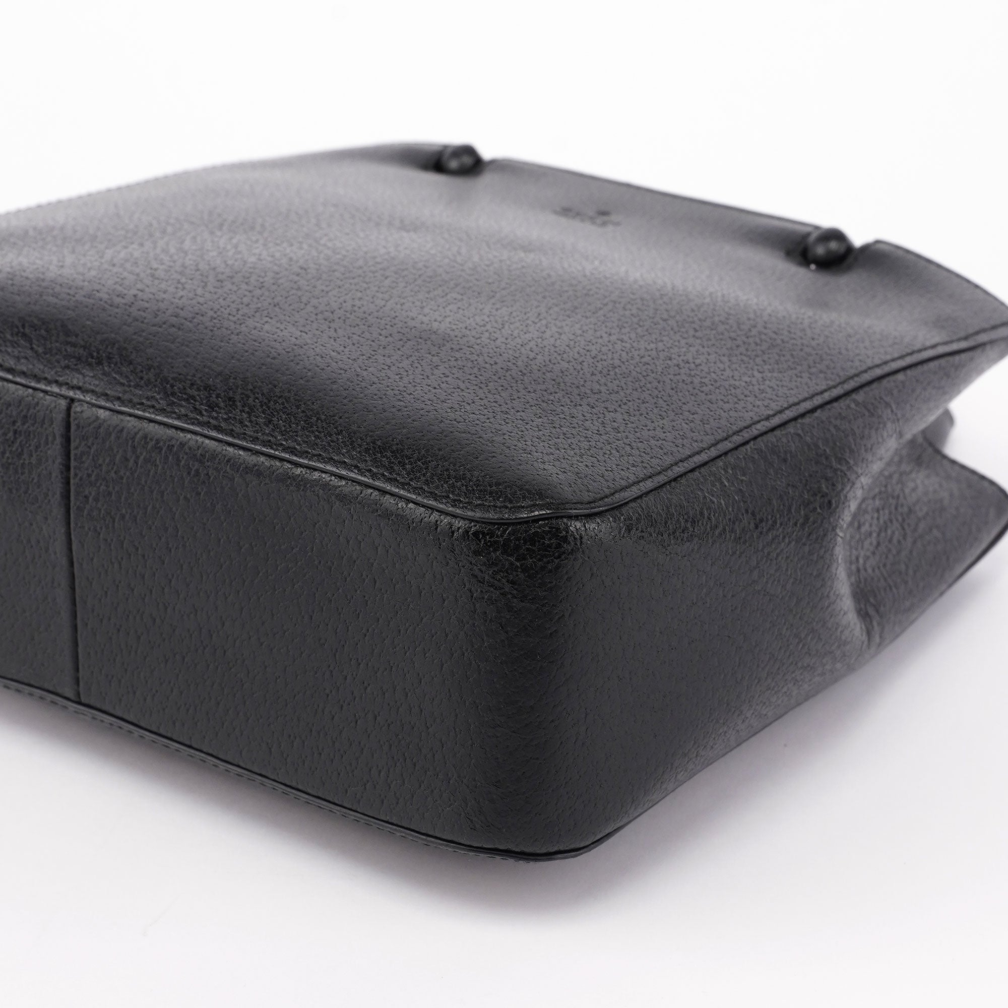 Black Leather Bamboo Tote