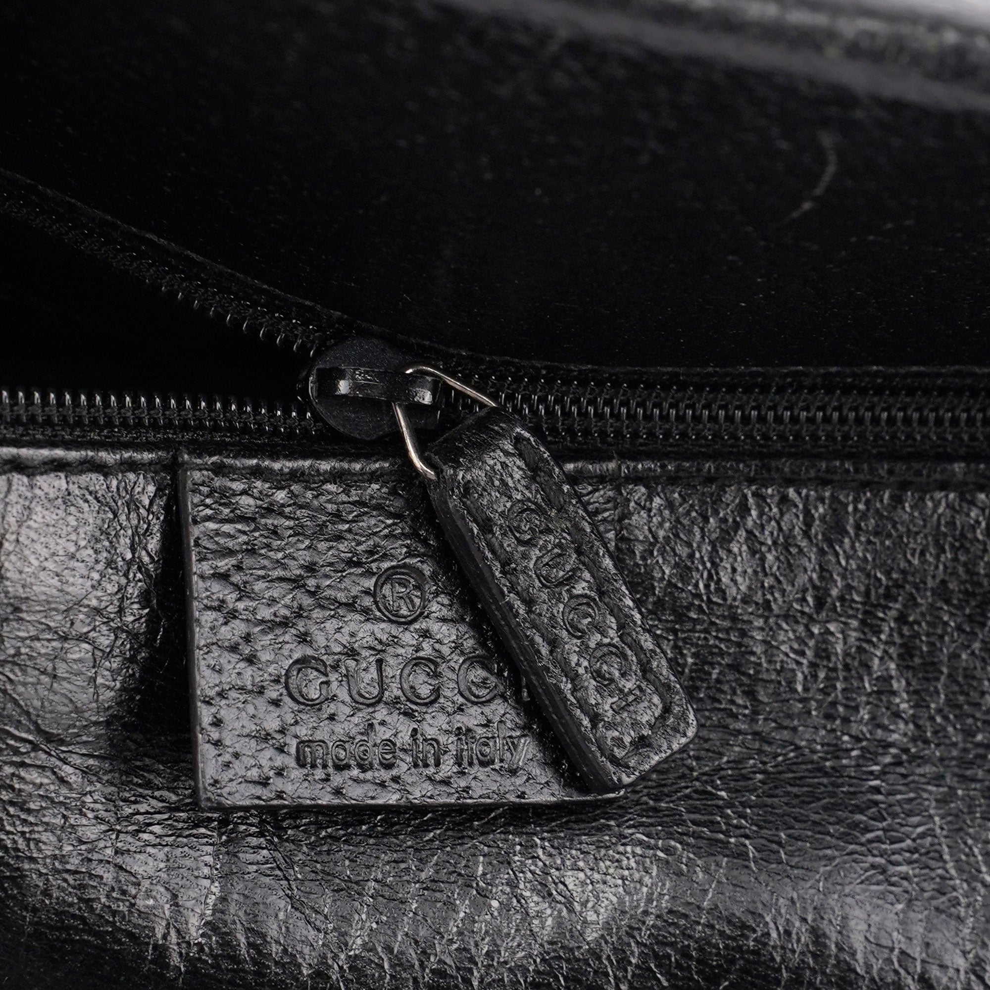 Black Leather Bamboo Tote