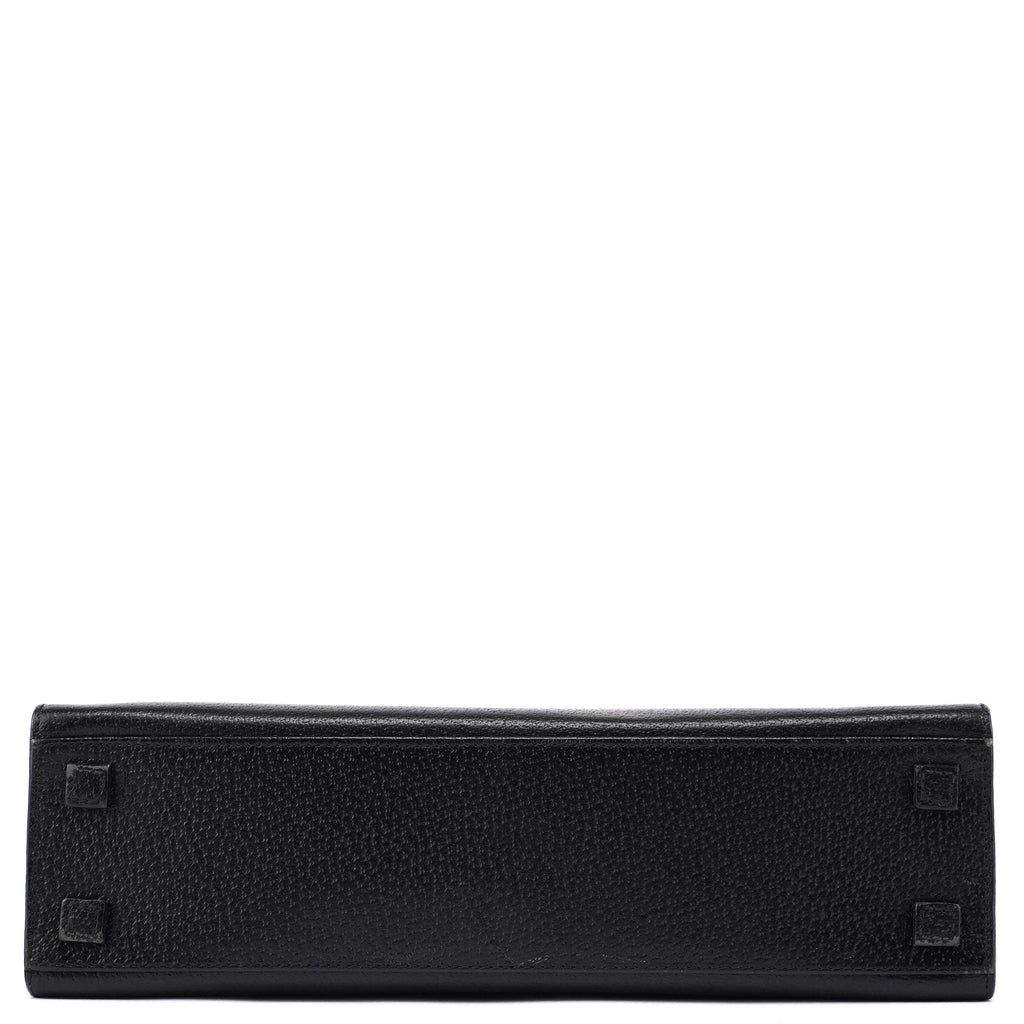 Black Leather Bamboo Tote