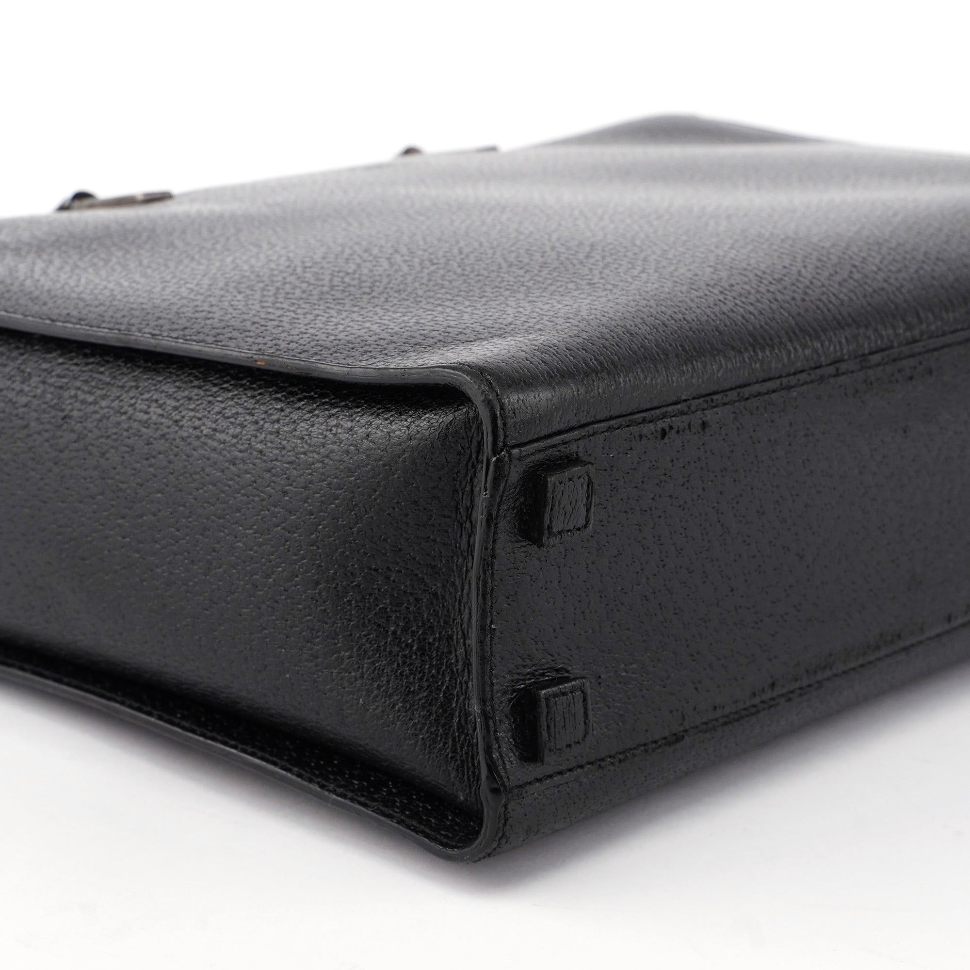 Black Leather Bamboo Tote