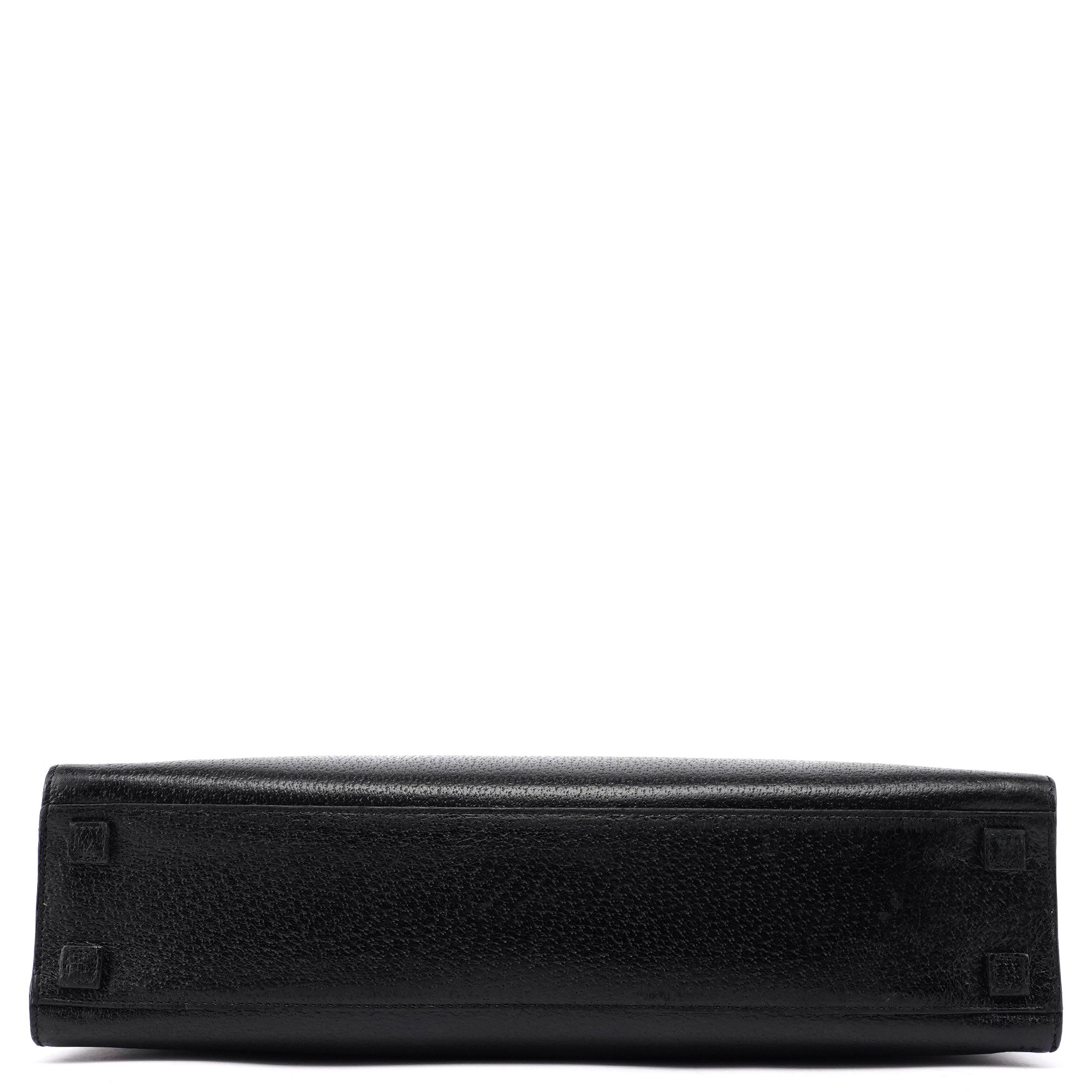 Black Leather Bamboo Tote
