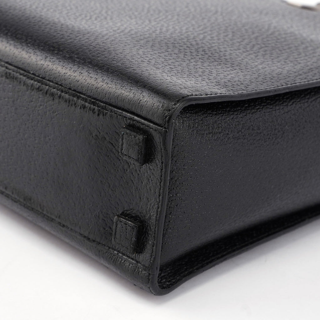 Black Leather Bamboo Tote