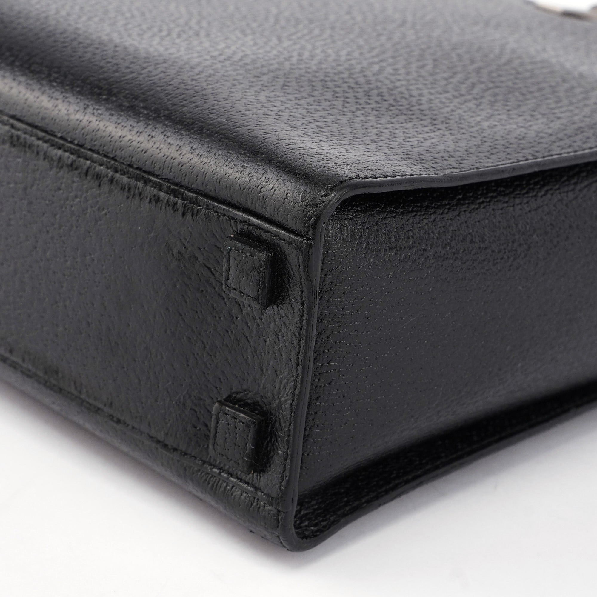 Black Leather Bamboo Tote