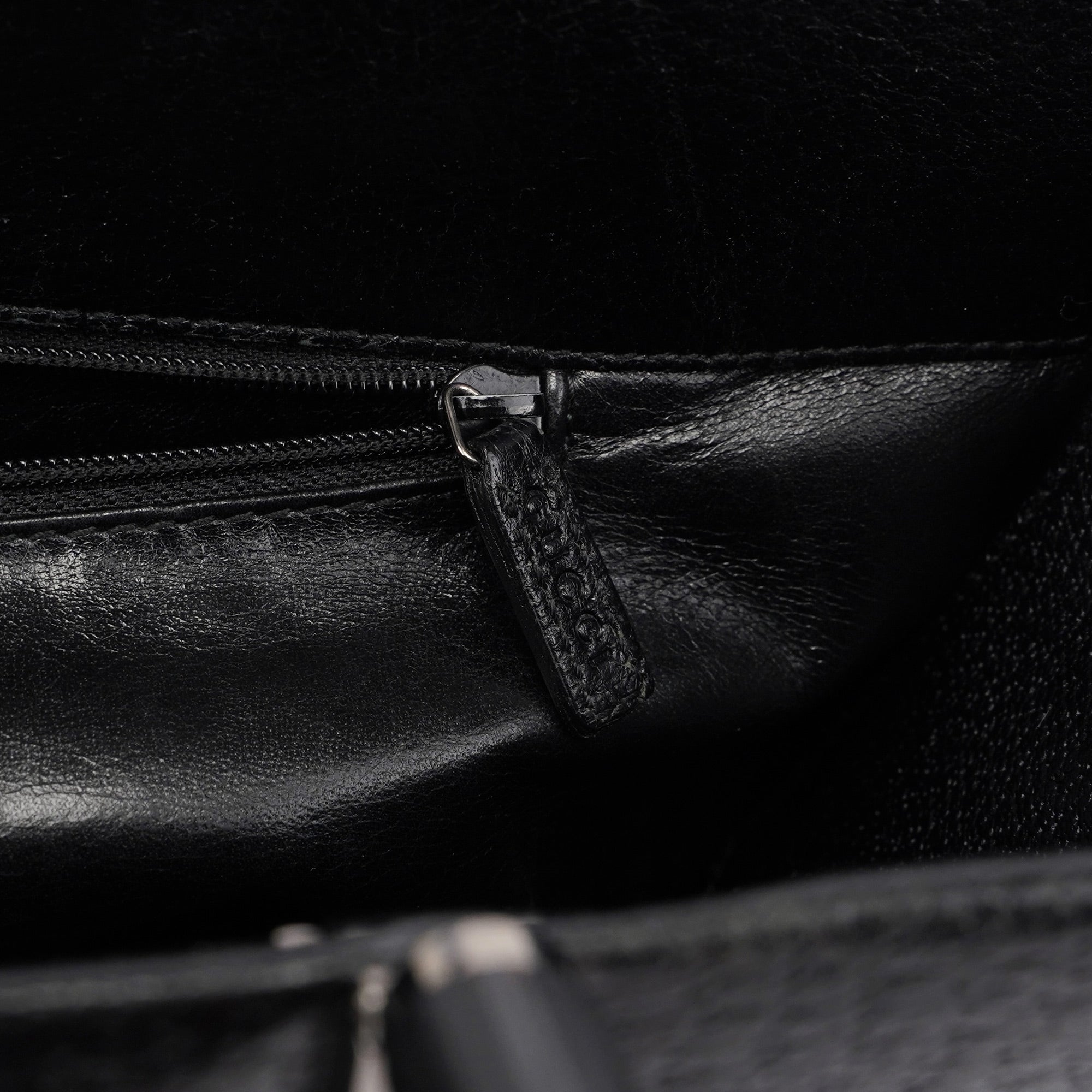 Black Leather Bamboo Tote