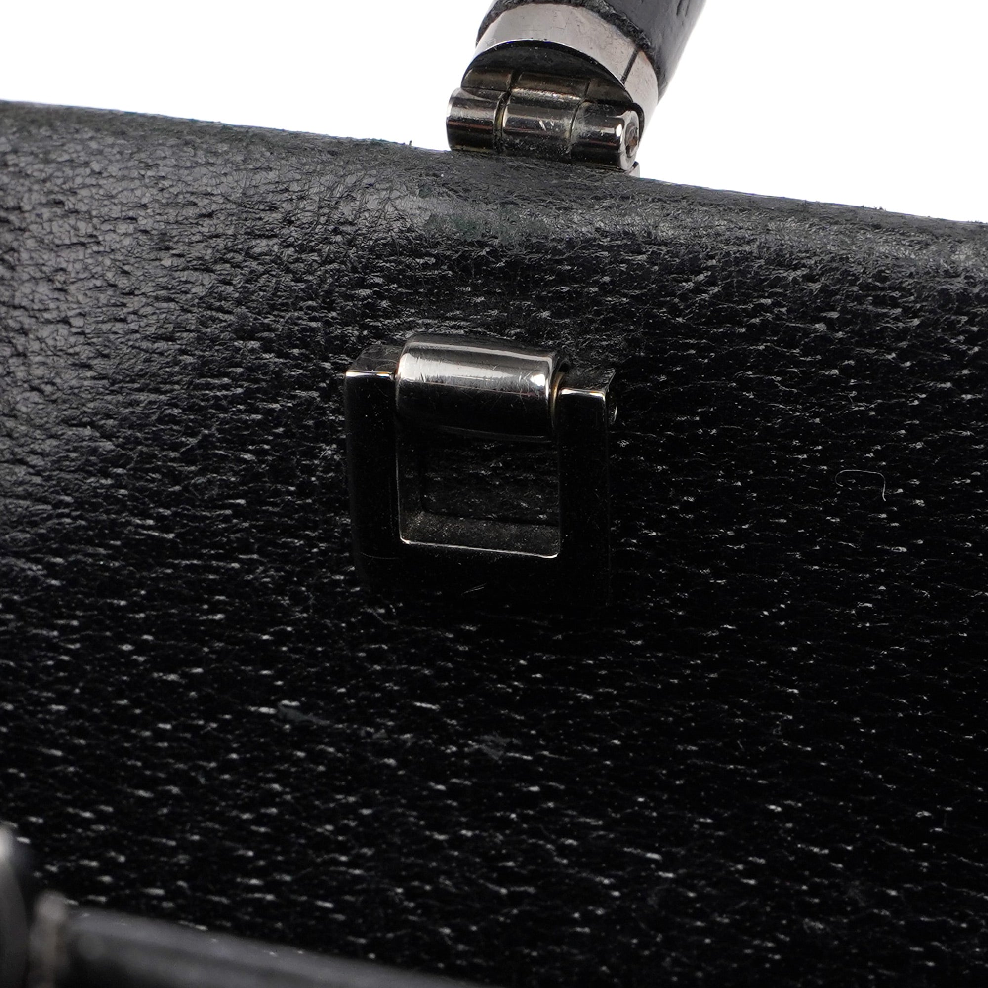 Black Leather Bamboo Tote