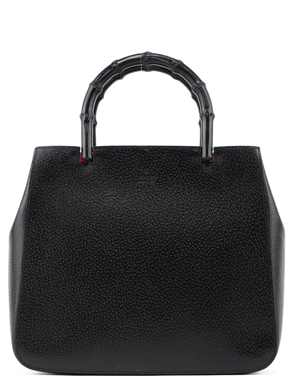 Black Leather Bamboo Tote