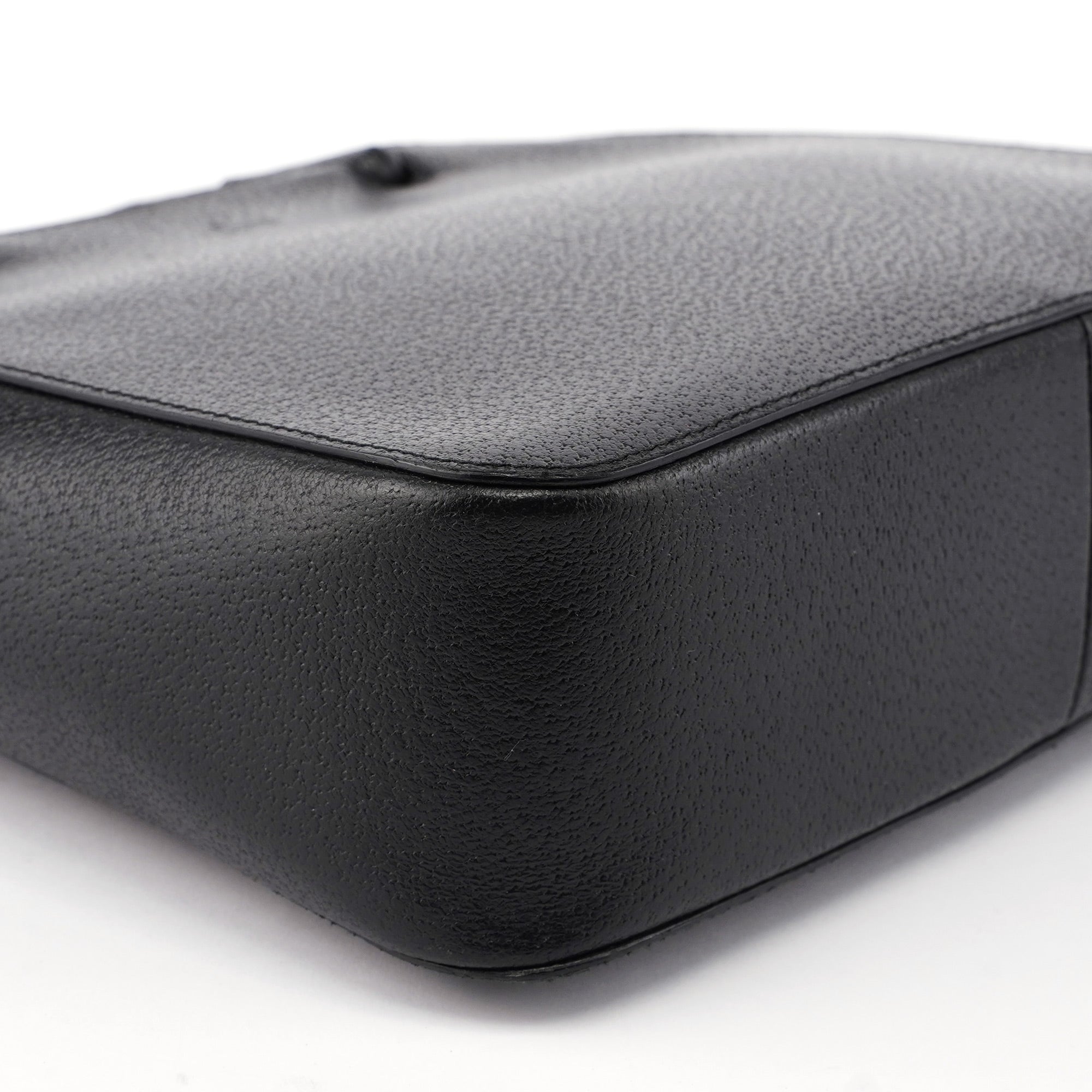 Black Leather Bamboo Tote