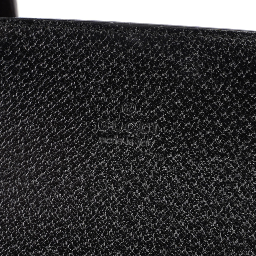 Black Leather Bamboo Tote