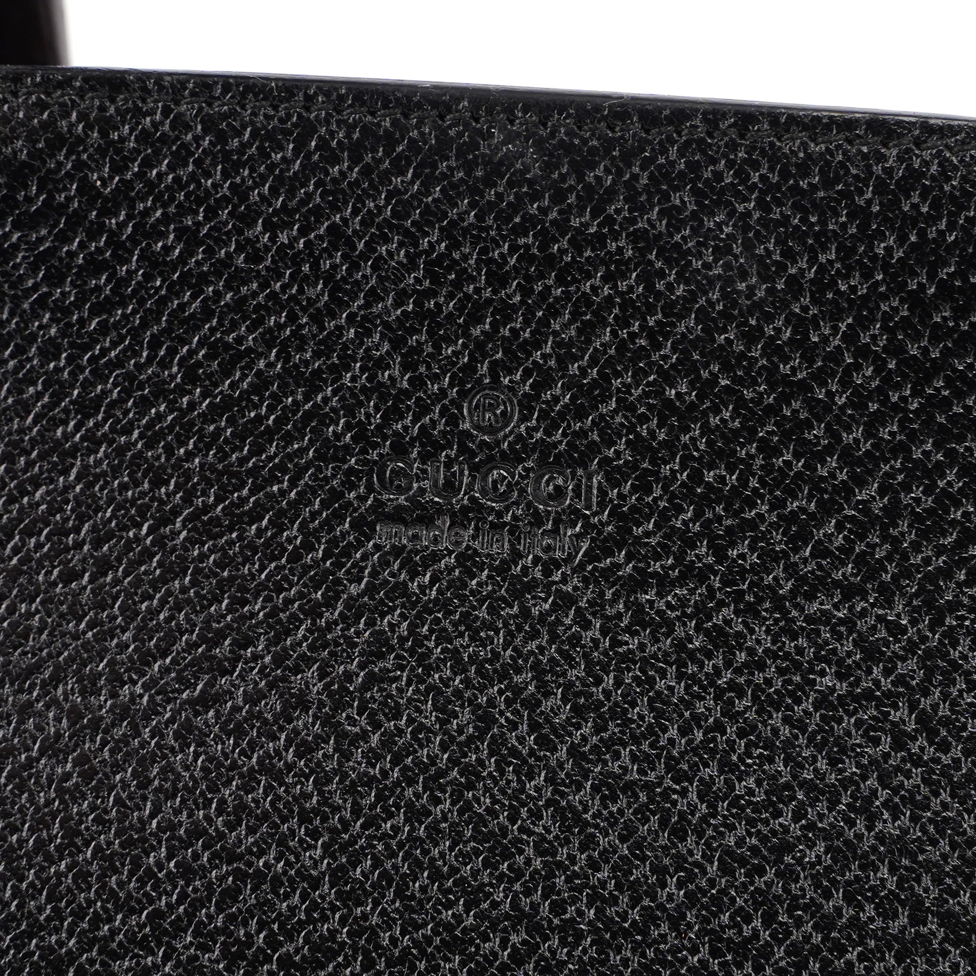 Black Leather Bamboo Tote