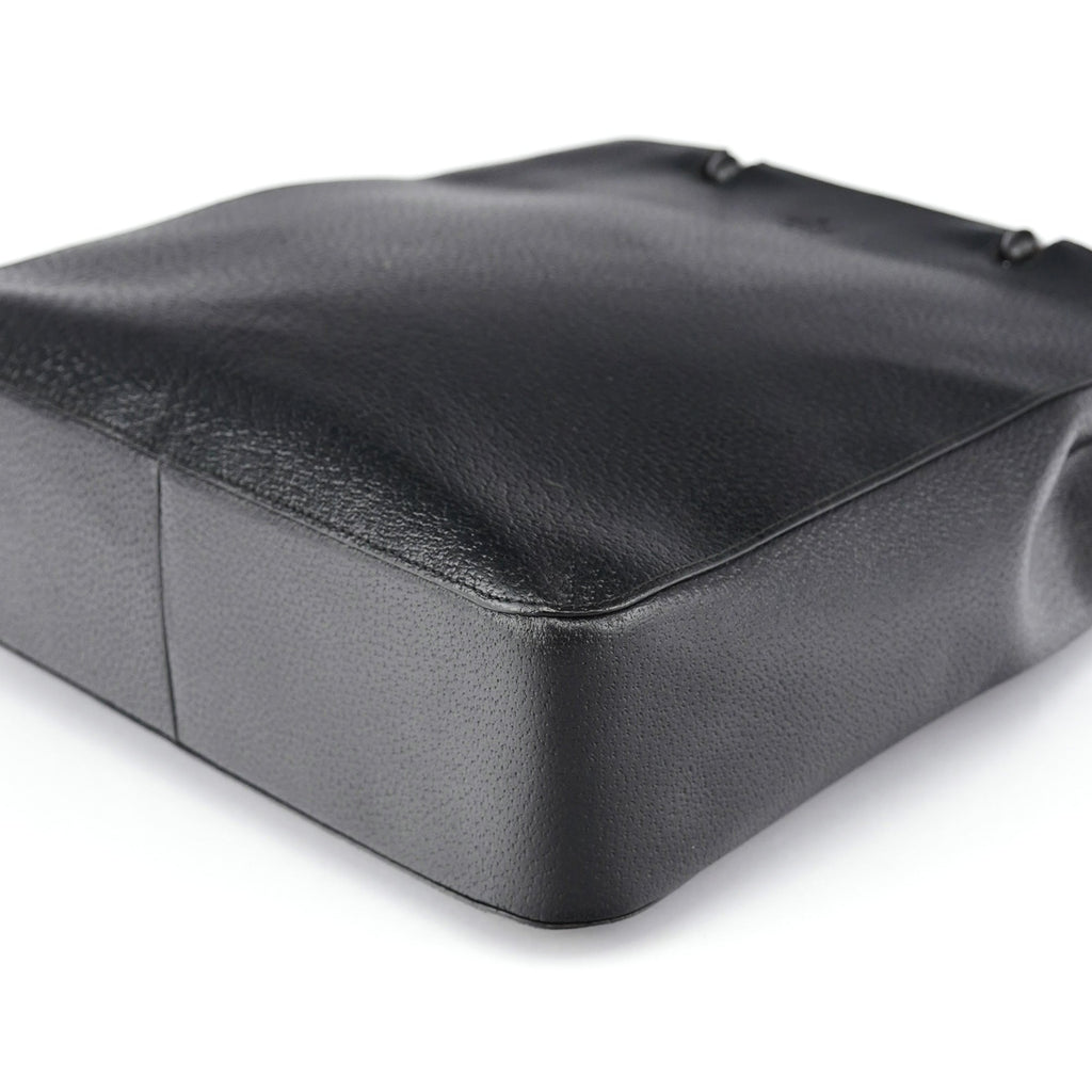 Black Leather Bamboo Tote Bag