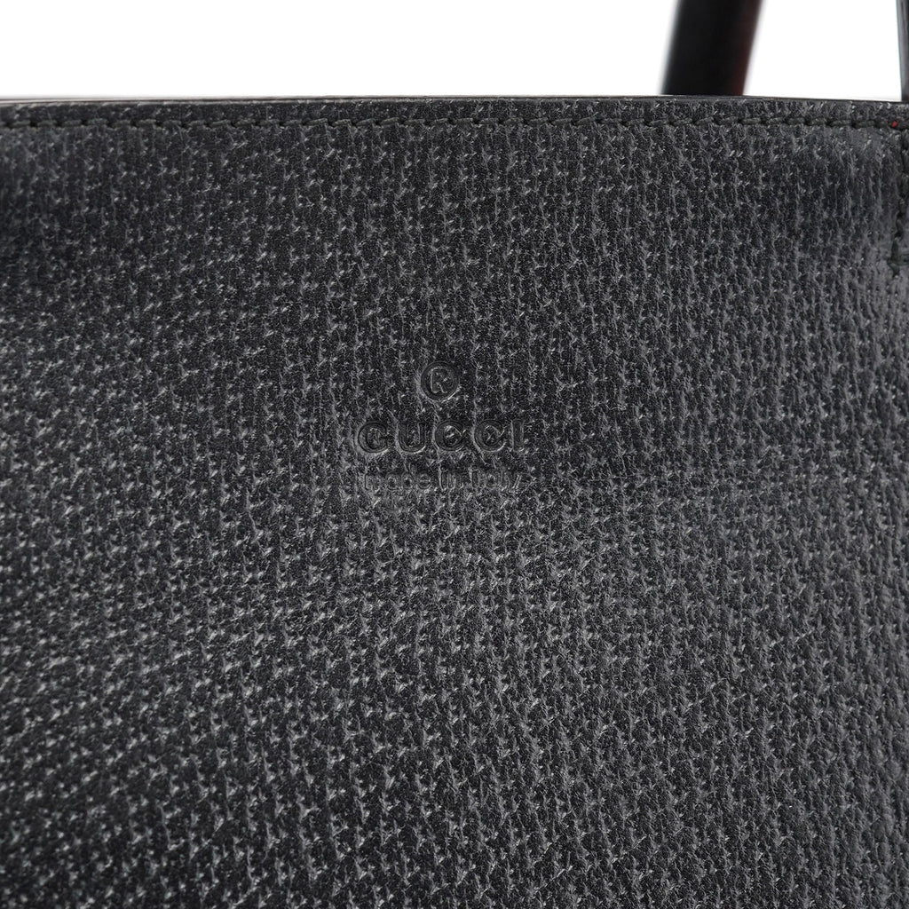 Black Leather Bamboo Tote Bag