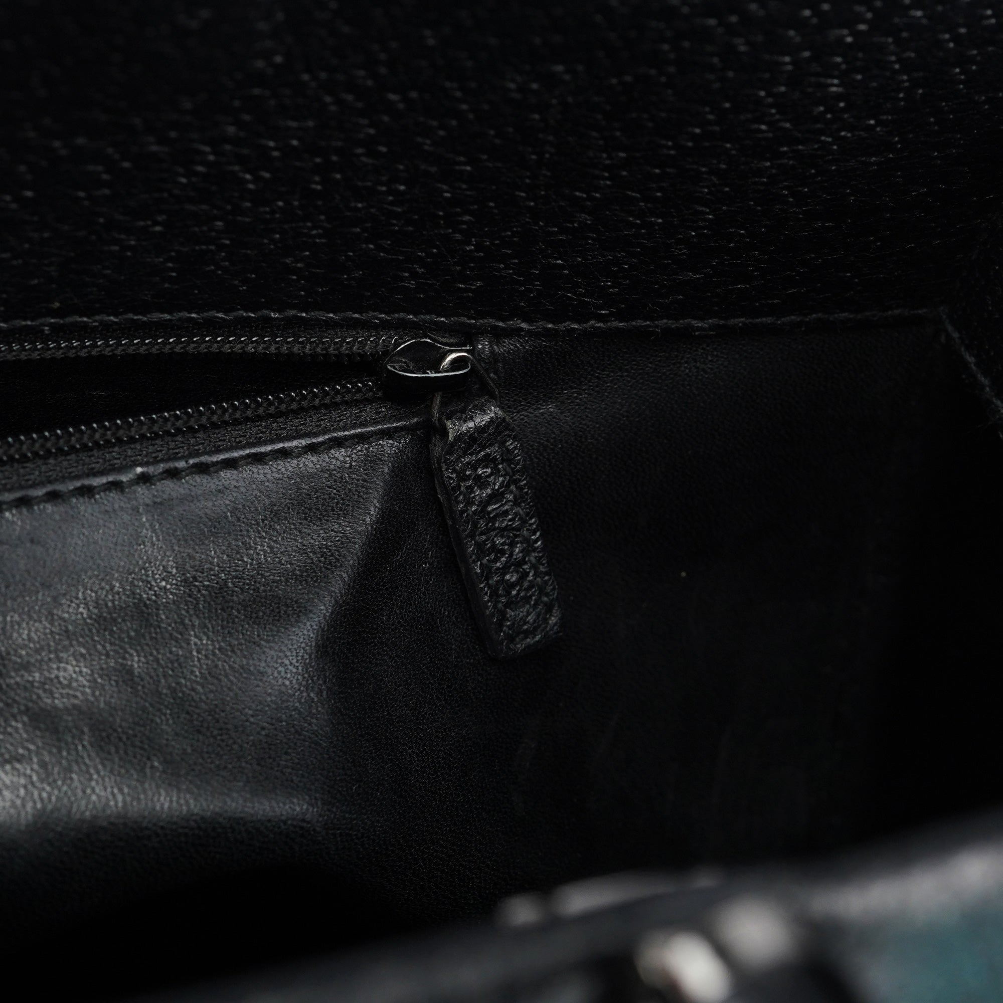 Black Leather Bamboo Tote Bag