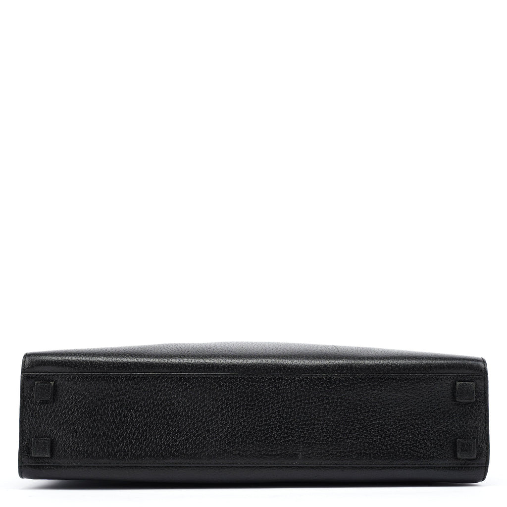 Black Leather Bamboo Tote Bag