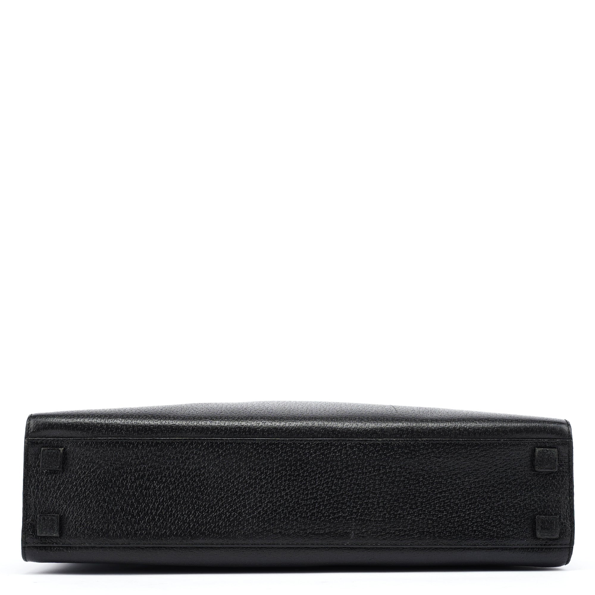 Black Leather Bamboo Tote Bag
