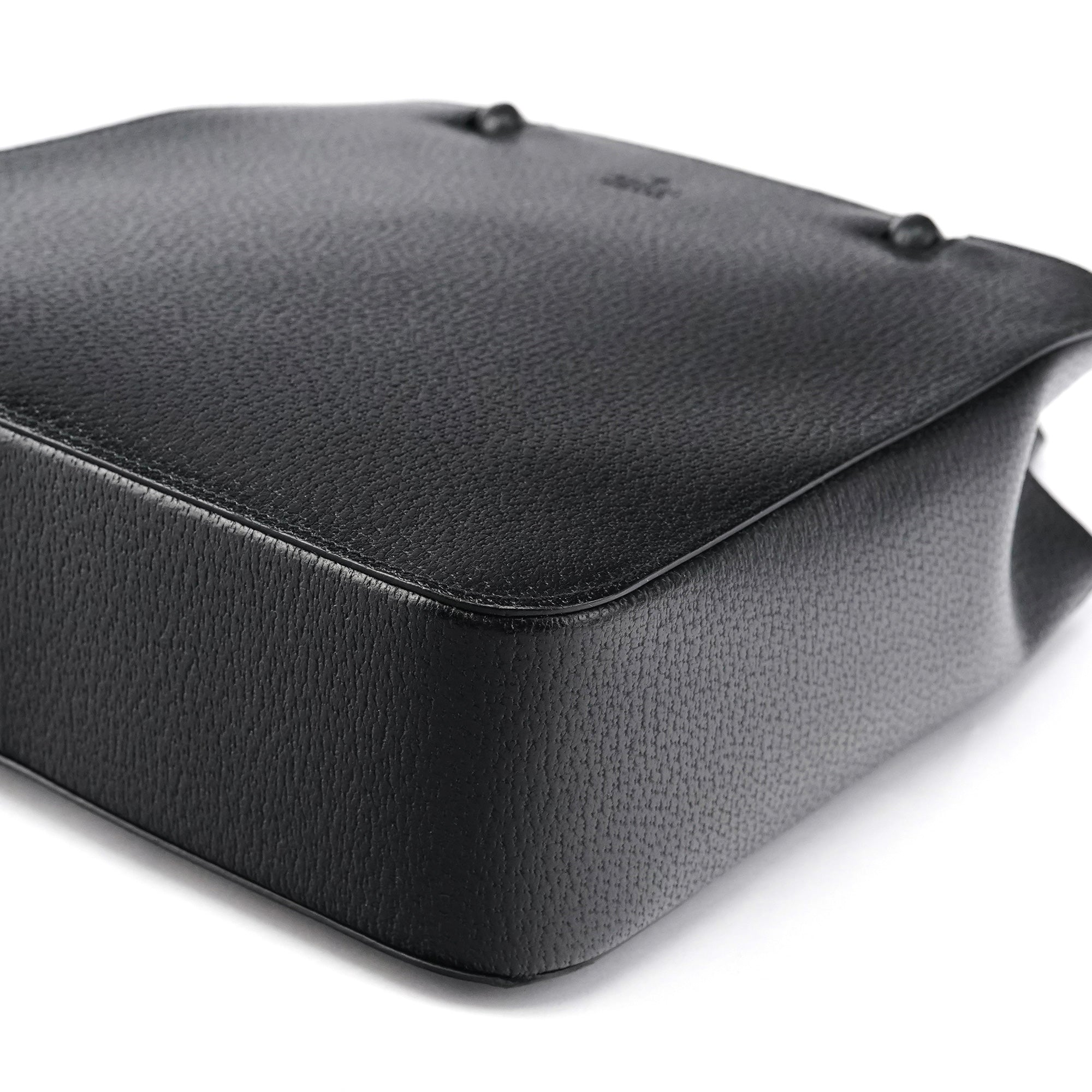 Black Leather Bamboo Tote Bag