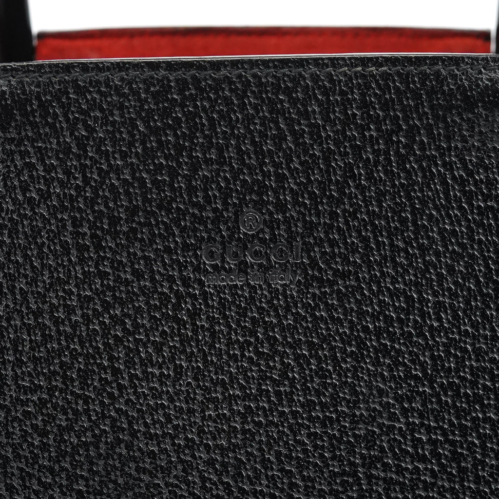 Black Leather Bamboo Tote Bag