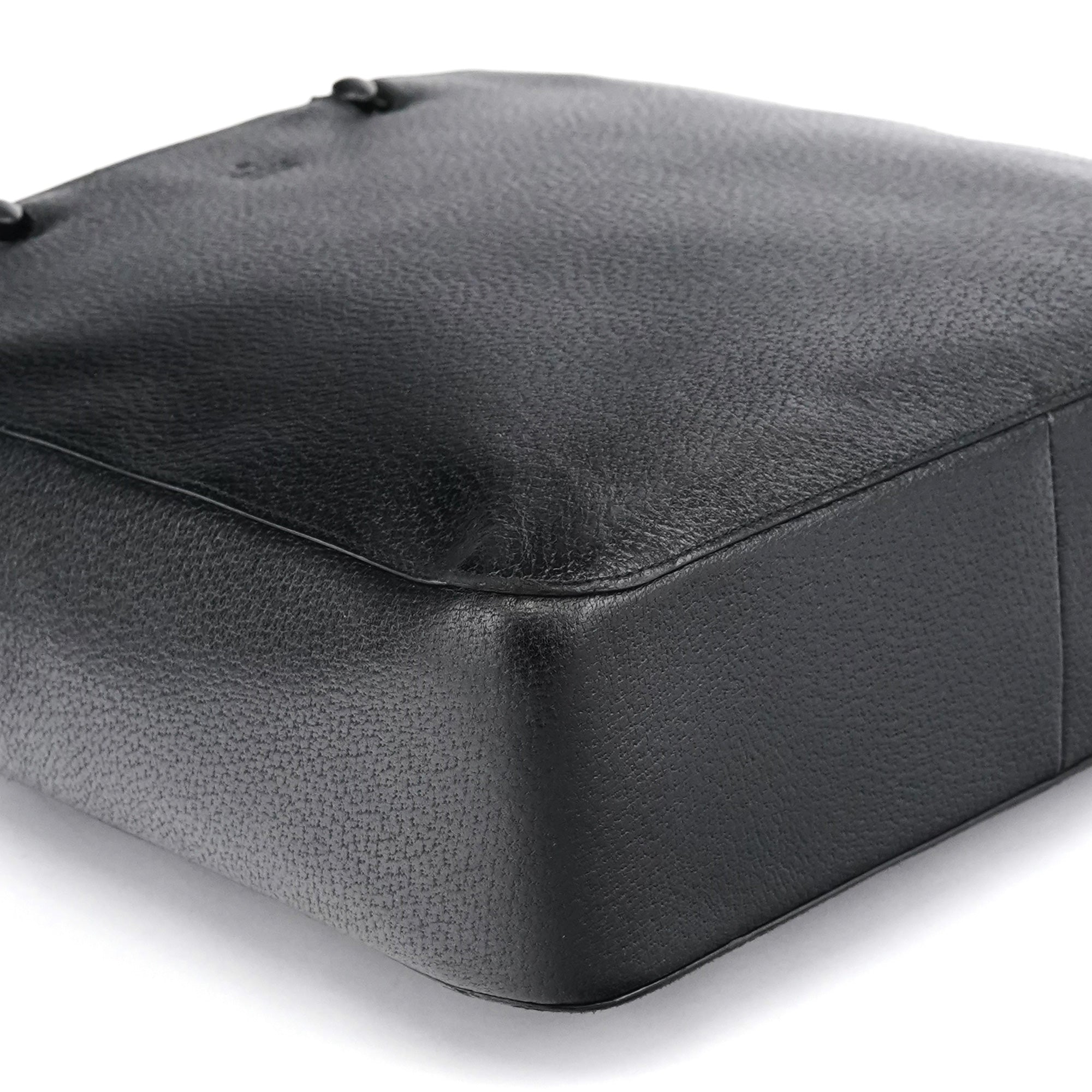 Black Leather Bamboo Tote Bag
