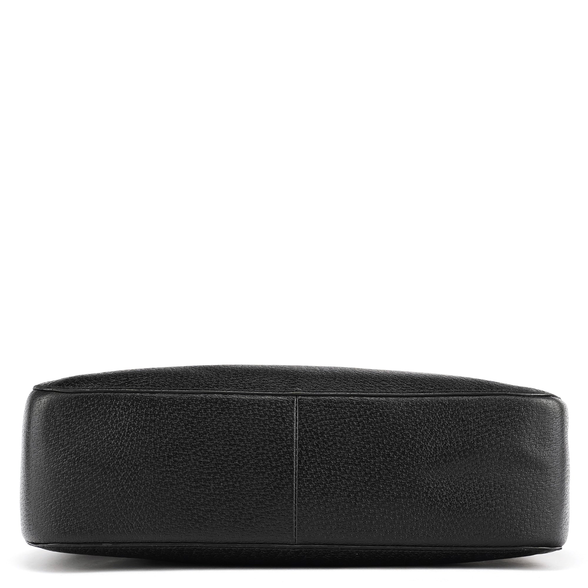 Black Leather Bamboo Tote Bag