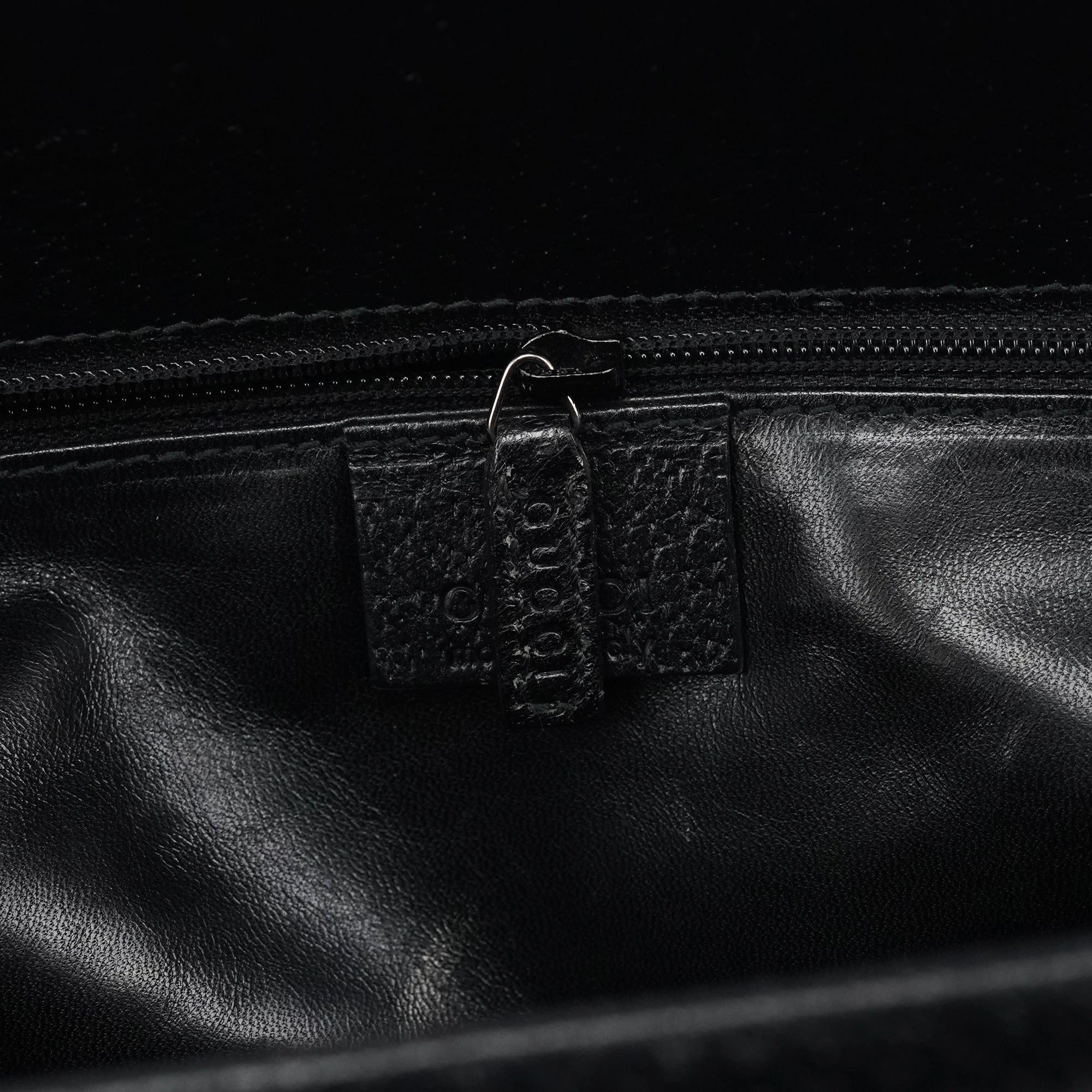 Black Leather Bamboo Tote Bag