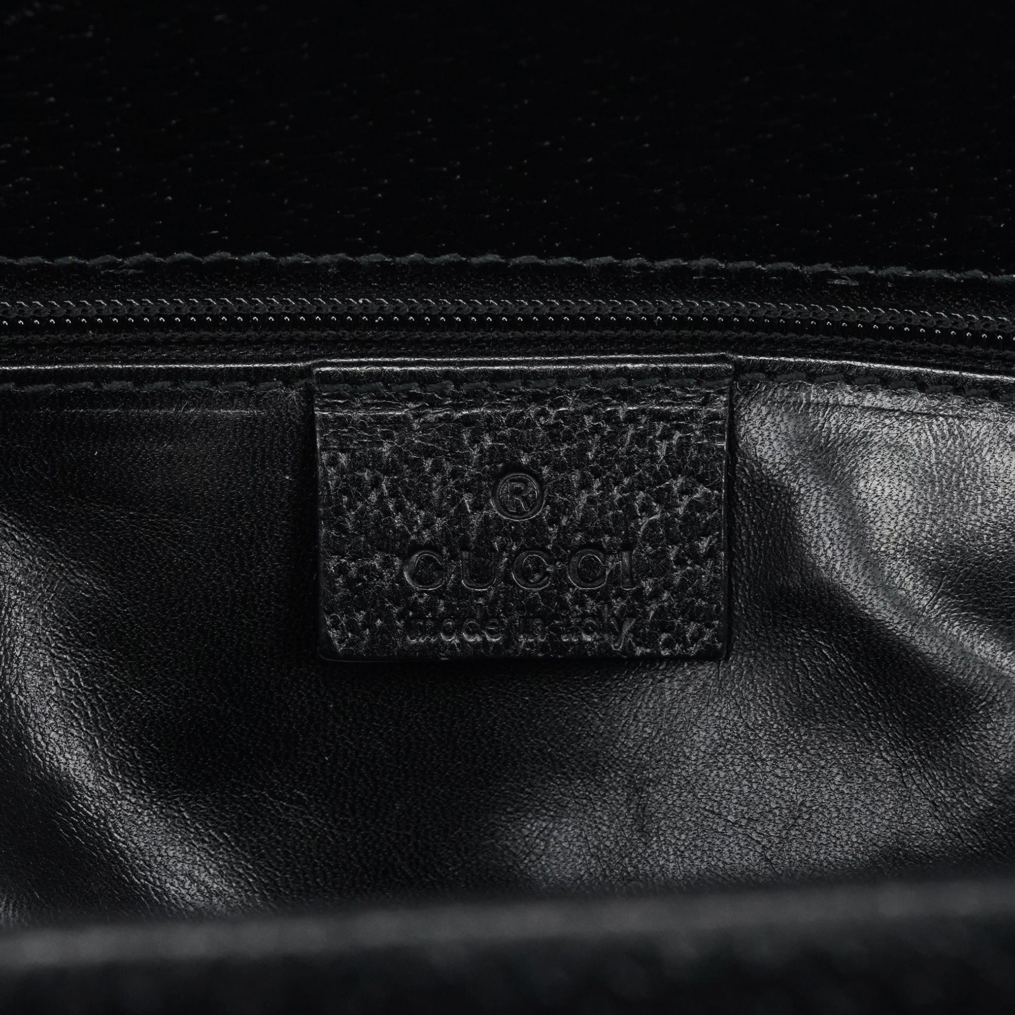 Black Leather Bamboo Tote Bag