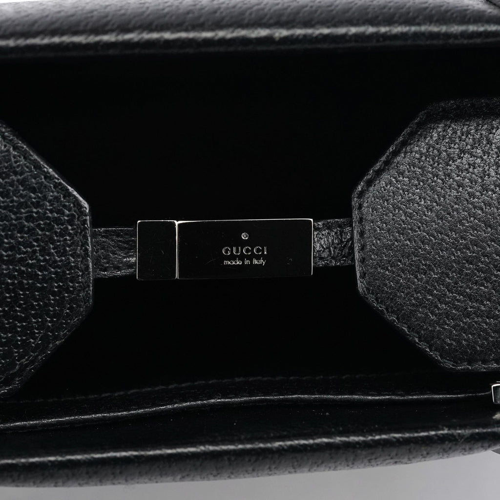 Black Leather Bamboo Tote Bag