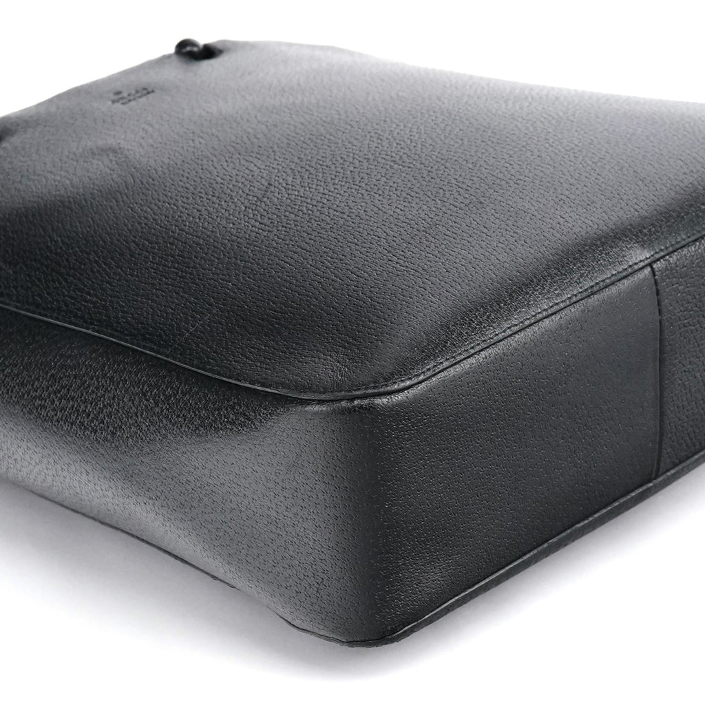 Black Leather Bamboo Tote Bag