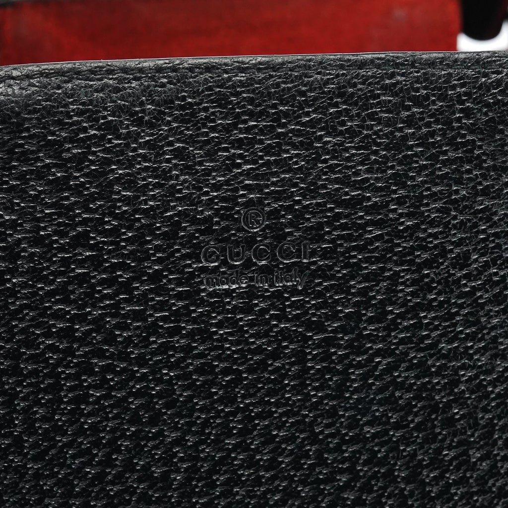 Black Leather Bamboo Tote Bag
