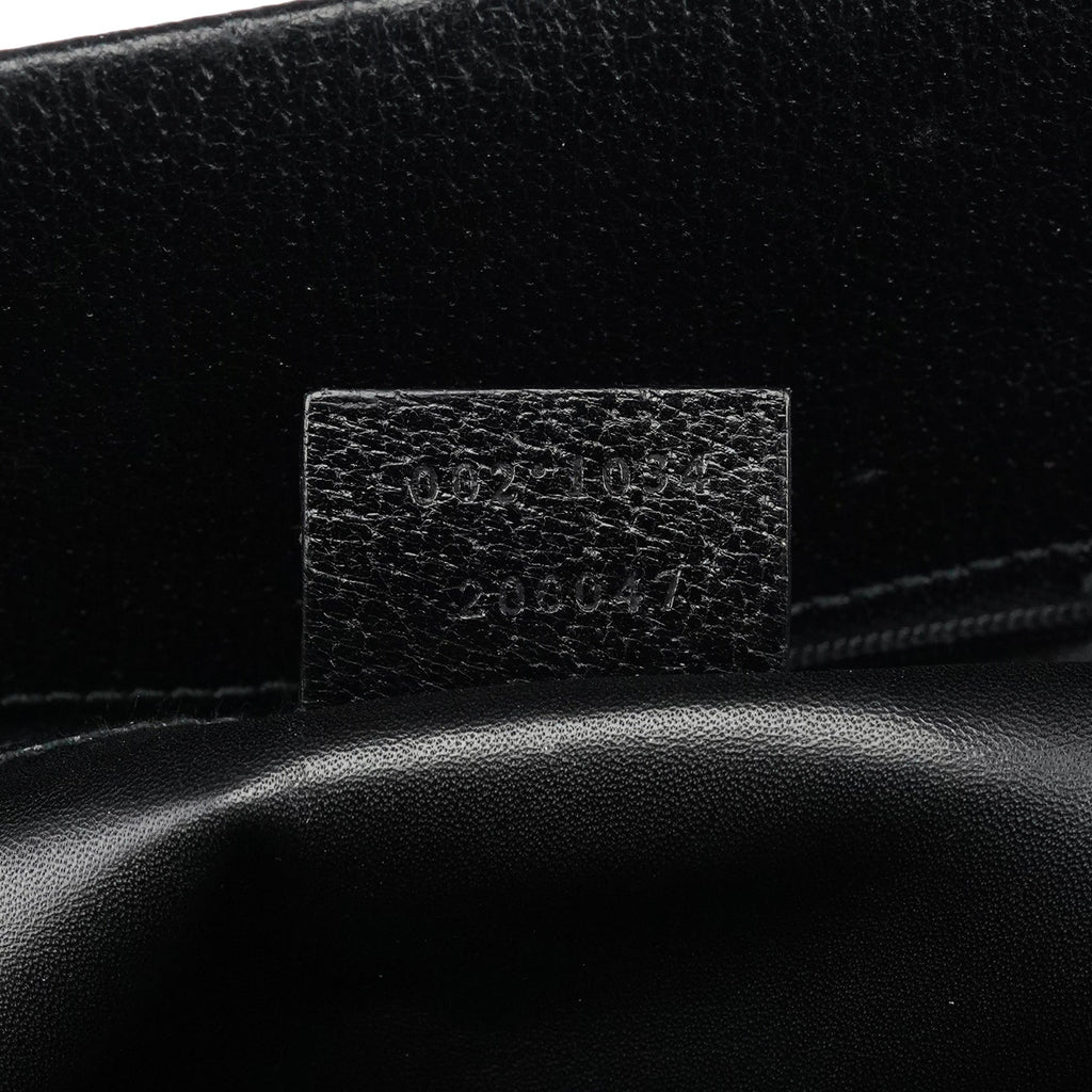 Black Leather Bamboo Tote Bag