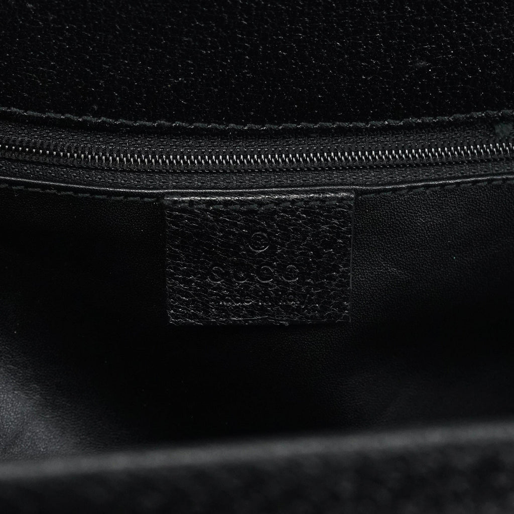 Black Leather Bamboo Tote Bag