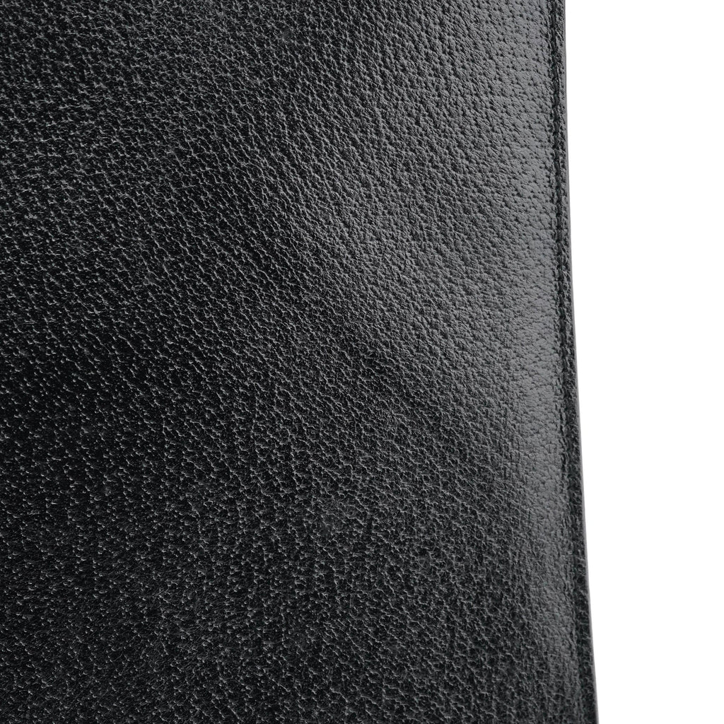 Black Leather Bamboo Tote Bag