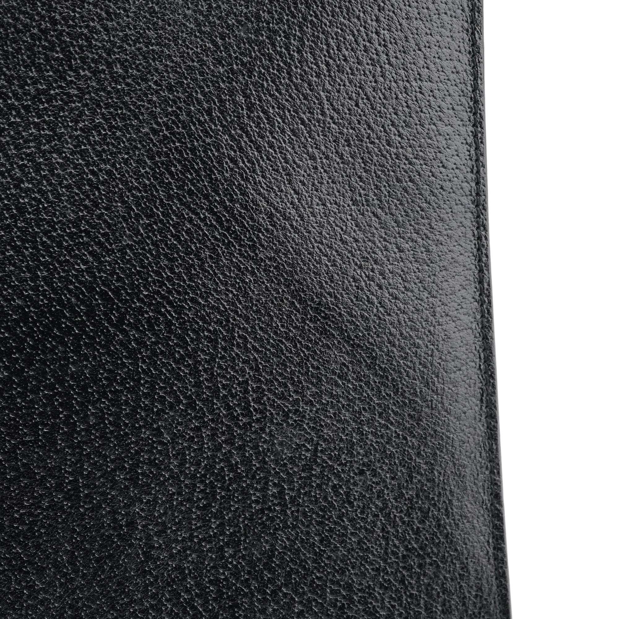 Black Leather Bamboo Tote Bag