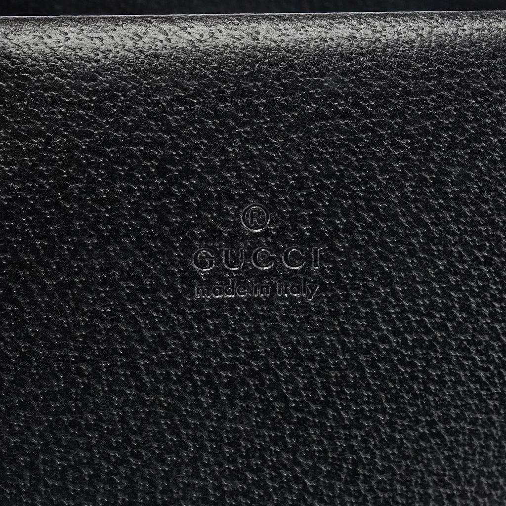 Black Leather Bamboo Tote Bag