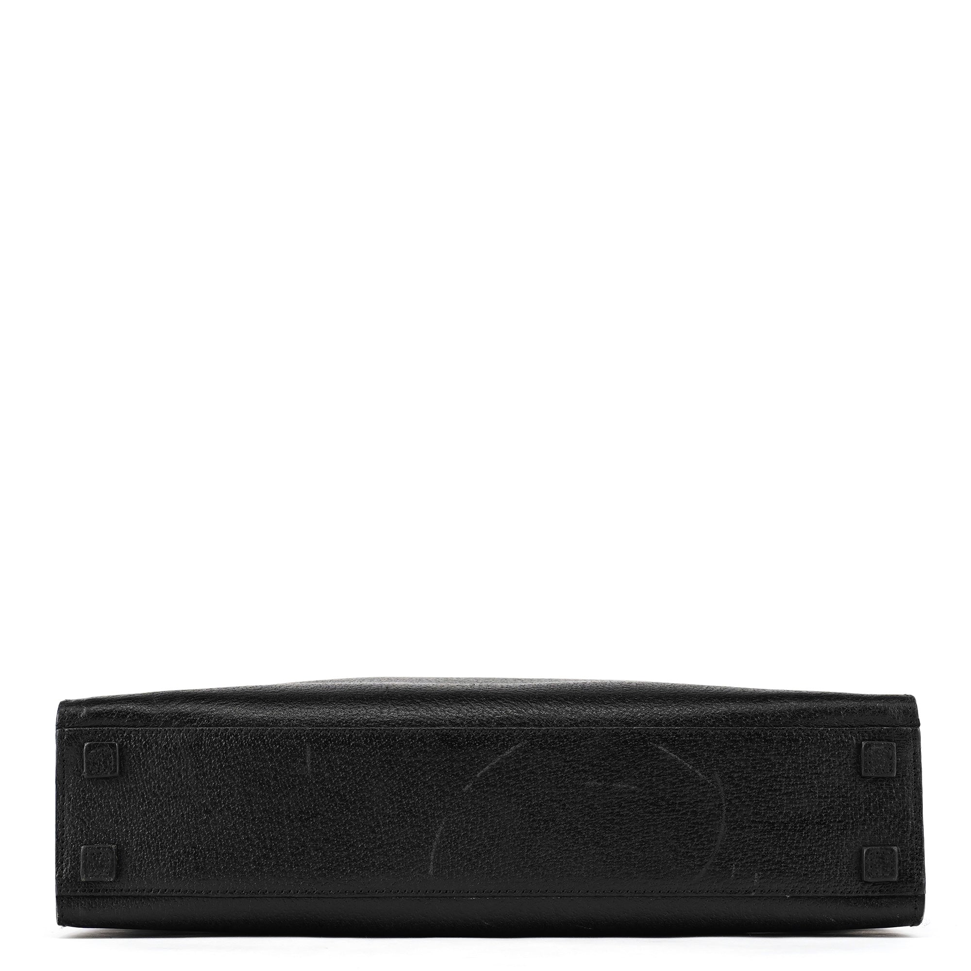 Black Leather Bamboo Tote Bag