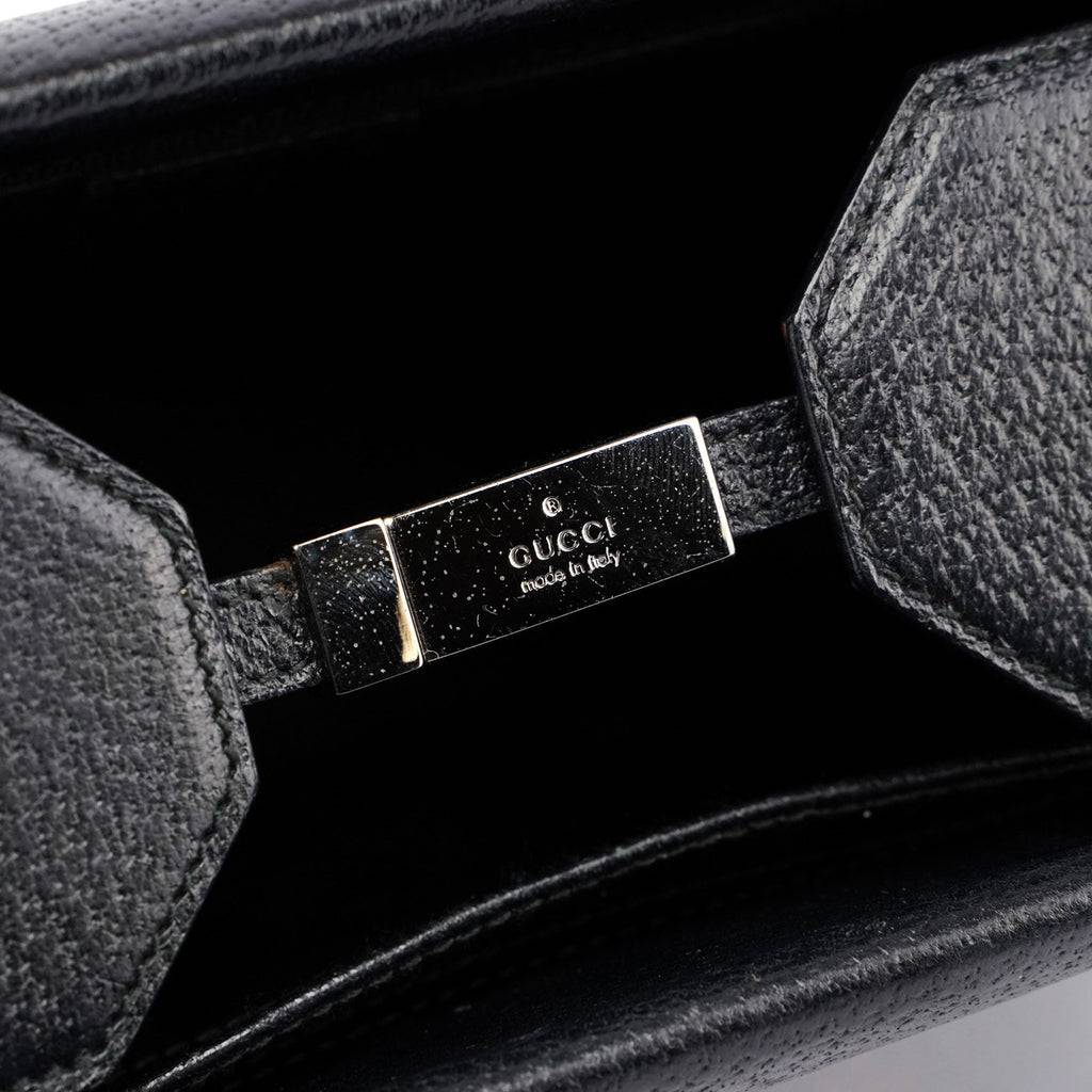 Black Leather Bamboo Tote Bag