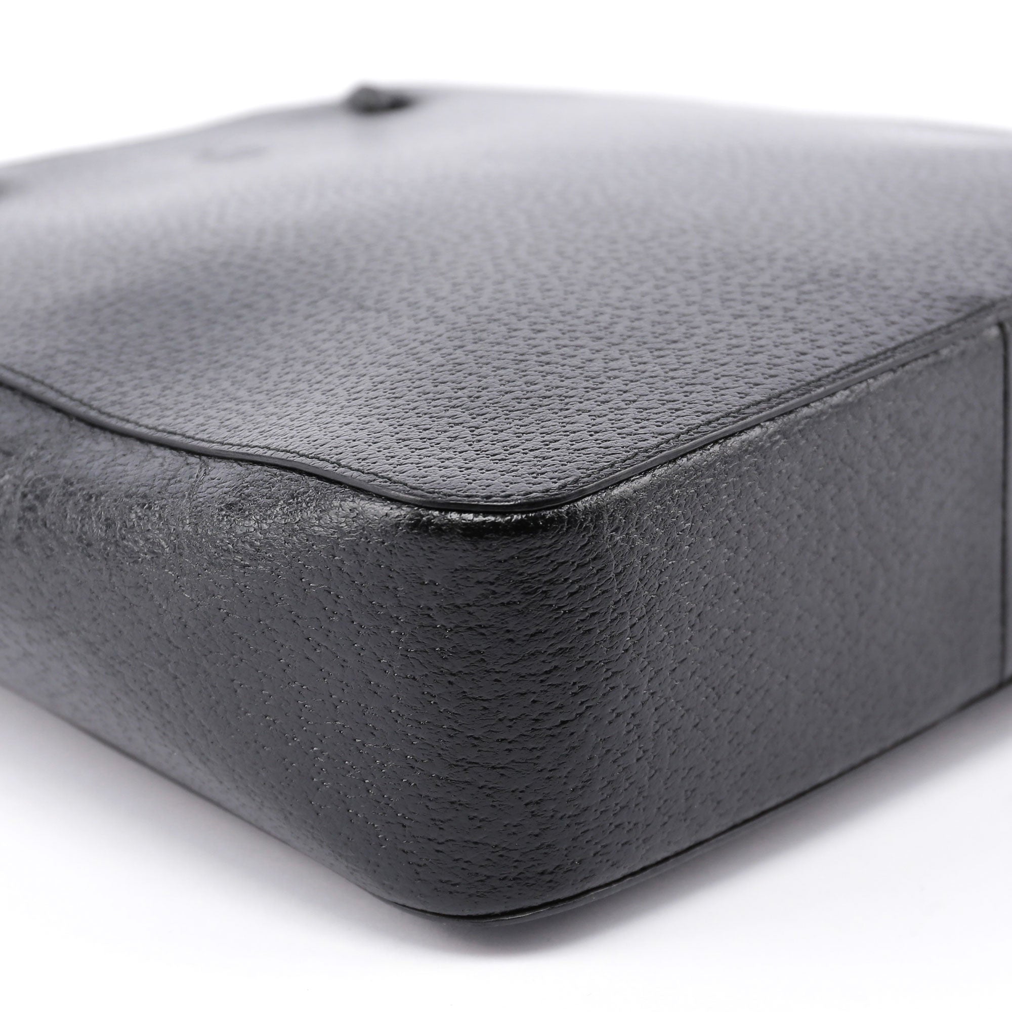 Black Leather Bamboo Tote Bag