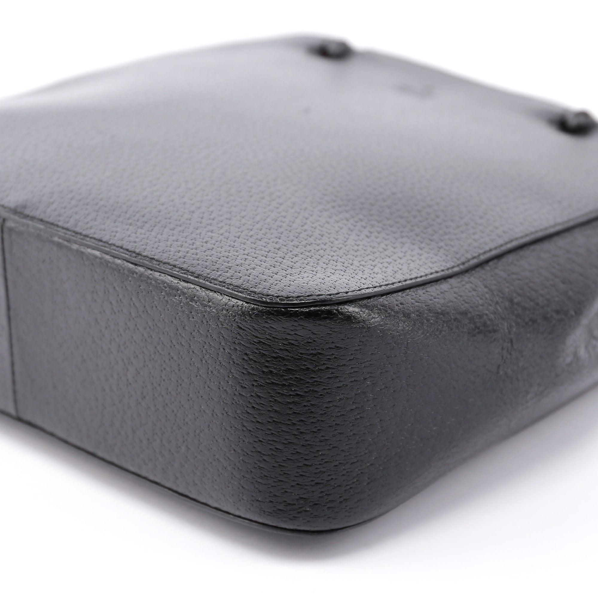 Black Leather Bamboo Tote Bag
